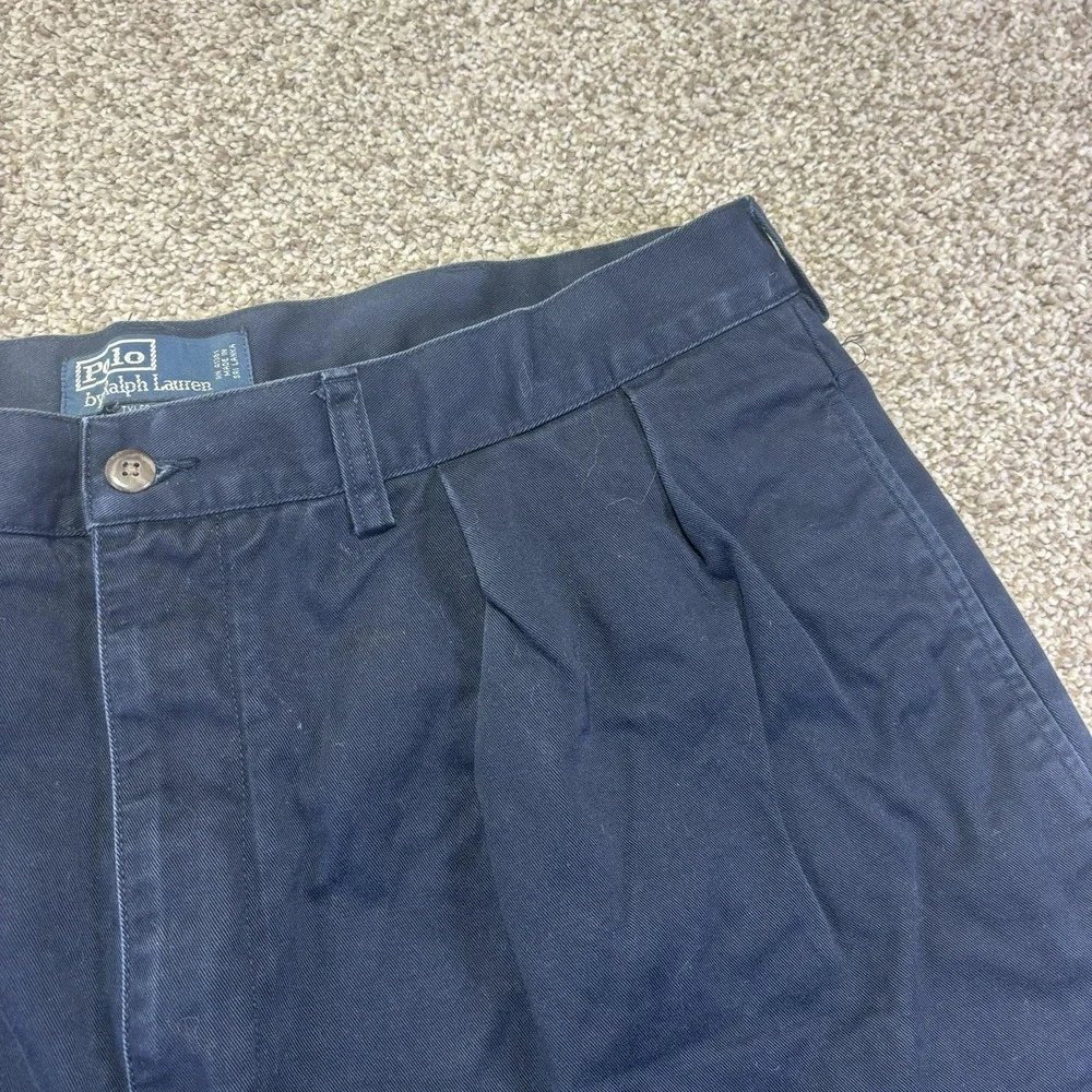 Polo Ralph Lauren Tyler Short Shorts Mens 38 Blue Pleated Chino Summer 9 Inseam